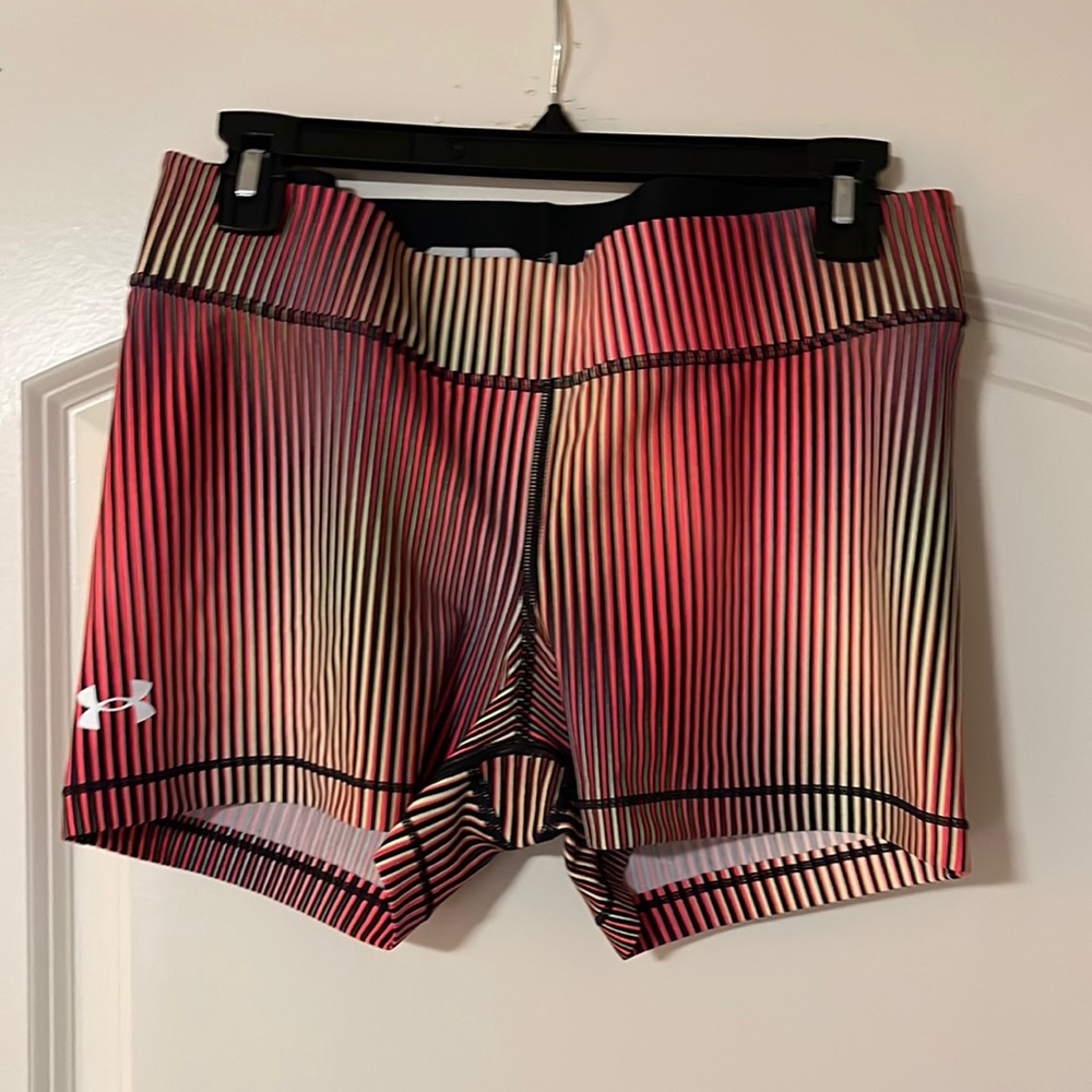 Neon Pink Under Armour Compression Bike Shorts